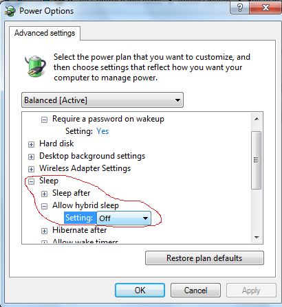 Cách bật / tắt chế độ hibernate trong Windows 7