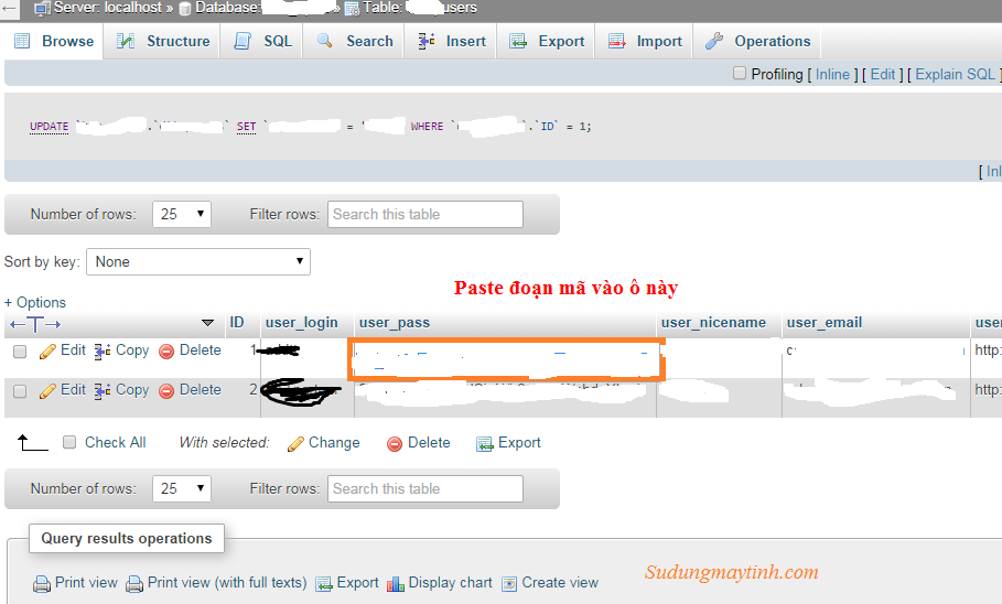 Hướng dẫn khôi phục mật khẩu quản trị WordPress bằng phpMyAdmin Hướng dẫn khôi phục mật khẩu quản trị WordPress bằng phpMyAdmin
