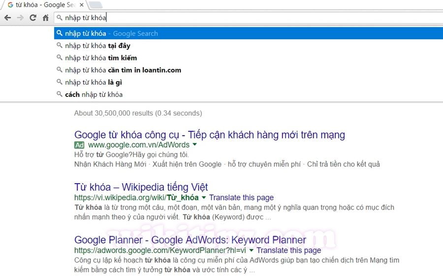 Nhập từ khóa tìm kiếm trực tiếp trên AddressBar Nhập từ khóa tìm kiếm trực tiếp trên AddressBar